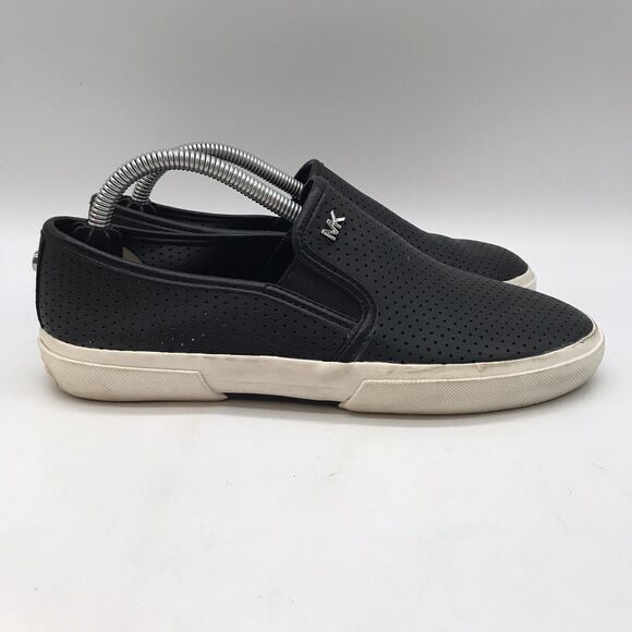 Michael Kors Boerum Lasered Leather Loafers Women's 6M Black Double Gore Shoes - Picture 1 of 12